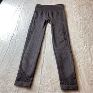 IMI Gray Leggings With Lattice Panels